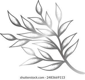 Textured Silver hand drawn barnch