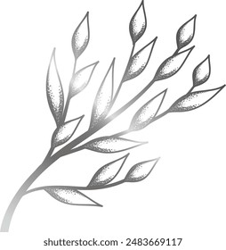 Textured Silver hand drawn barnch