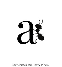 Textured small font alphabet a, A for Ant
