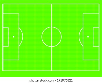 Textured Soccer Field with Marking, vector illustration