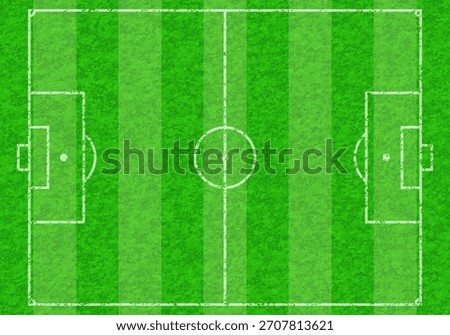 Textured Soccer Field with Marking, vector illustration