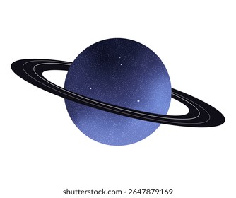 Planeta espacial texturizado com cor azul e anéis para projetos de design cósmico