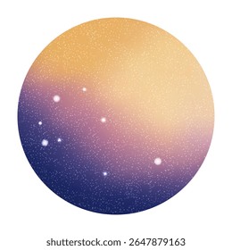Planeta espacial texturizado com cor amarela e roxa para projetos de design cósmico