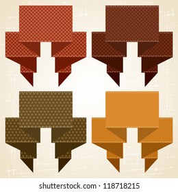 Textured speech bubbles and stickers set in retro style.
