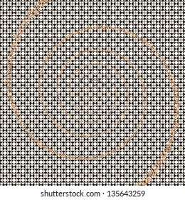 Textured spiral against a seamless patterned texture in the form of square tiles