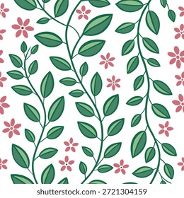 Texturierter Frühlingsgarten nahtloses Muster mit Grün und Reben für ein üppiges, von der Natur inspiriertes Themenkonzept als Nahtloses Grün und Weinbauelemente für einen üppigen Frühlingsgarten-Look mit von der Natur inspirierten Akzenten in Foto Stock Concept und leerem Raum auf der linken Seite, kein Text —ar 7:2 —tile