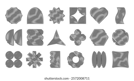 Textured square designs with abstract shapes