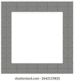 Textured square frame. Abstract vector border. Grunge pattern element. Decorative tile design.