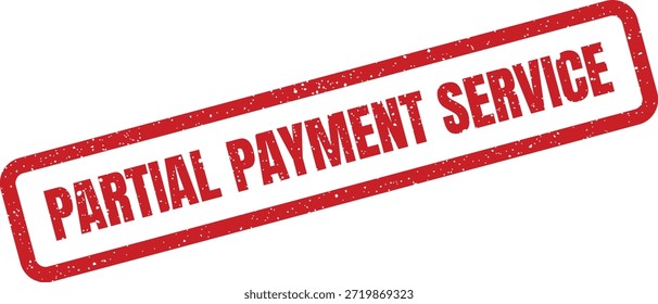 Sello texturizado que muestra una notificación parcial del servicio de pago, ideal para contextos relacionados con la facturación, la Asistencia al cliente y el servicio financiero.