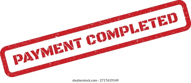 Um gráfico de carimbo texturizado indicando um processo de pagamento chegou à conclusão completa. Ideal para uso em recebimentos, faturas ou demonstrativos que confirmam a liquidação.