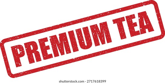Un gráfico de sello texturizado para "Premium Tea", ideal para empaques de té, etiquetas o Materiales promocionales para empresas de bebidas y cafés.
