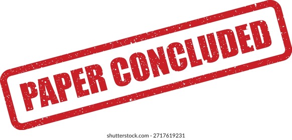 Un icono de sello texturizado que muestra "PAPER CONCLUDED" en un estilo rústico, perfecto para marcar proyectos terminados, informes o papeleo legal.