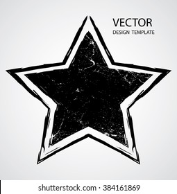 Textured Star used for stamps, banners. Icon.