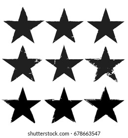 Textured Star Used For Stamps, Banners. Icon. Grunge , Distressed Vector Shape For Your Design .