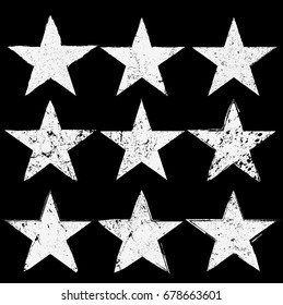 Textured Star Used For Stamps, Banners. Icon. Grunge , Distressed Vector Shape For Your Design .