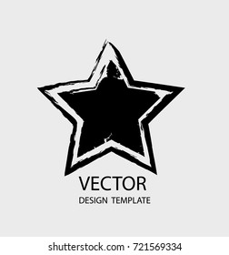Textured Star used for stamps, banners. Icon. Grunge , distress vector shape