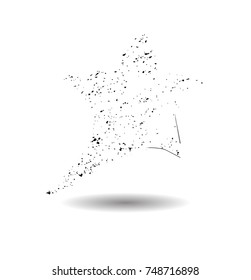 Textured Star used for stamps, banners. Icon.