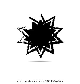 Textured Star vector shapes used for stamps, banners. Icon.