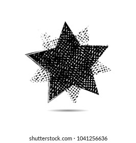 Textured Star vector shapes used for stamps, banners. Icon.