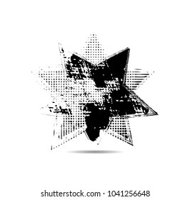 Textured Star vector shapes used for stamps, banners. Icon.