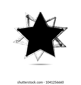 Textured Star vector shapes used for stamps, banners. Icon.