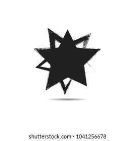 Textured Star vector shapes used for stamps, banners. Icon.
