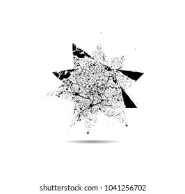 Textured Star vector shapes used for stamps, banners. Icon.
