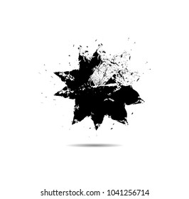 Textured Star vector shapes used for stamps, banners. Icon.