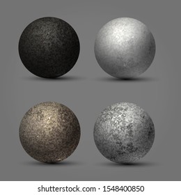 Textured stone balls, planets, round stones