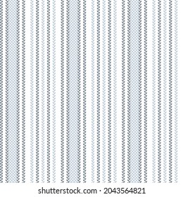 Textured stripe pattern in grey, blue, white. Herringbone vertical stripes for dress, shirt, shorts, other modern spring summer autumn winter fashion textile design. Seamless pixel texture.