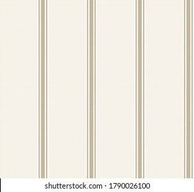 Textured stripe seamless pattern with Beige, Gold and White colors vertical parallel stripes.Vector abstract background.