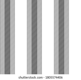 Textured stripe seamless pattern with Black and White colors vertical parallel stripes.Vector abstract background.
