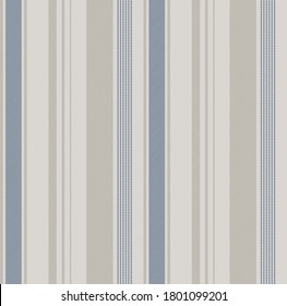 Textured stripe seamless pattern with Blue and Beige colors vertical parallel stripes.Vector abstract background.