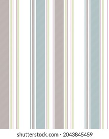 Textured stripe seamless pattern with Brown, Blue, Green, Pink and White colors vertical parallel stripes.Vector abstract background.