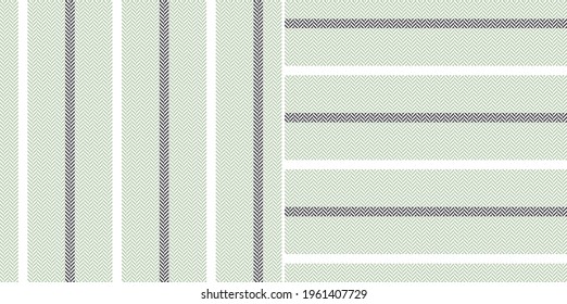 Textured stripe vector in grey, light green, white. Simple classic herringbone pin stripes for cotton or linen dress, shirt, skirt, other modern spring summer autumn winter fashion textile design.