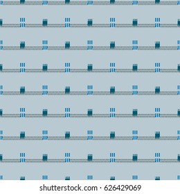 Textured striped vintage jeans denim linen fabric background. Seamless pattern. Patchwork of denim fabric.