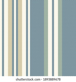 Textured stripes pattern in blue, green, gold, off white. Herringbone seamless vertical lines for blanket, throw, duvet cover, or other modern spring autumn winter interior or fashion textile print.