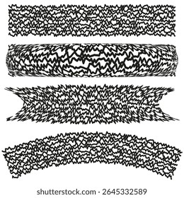 Textured stripes set. Grunge line elements. Rough border collection. Vector graphic accents.