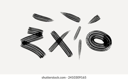 Textured strokes brush artistic shapes collection vector