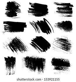 Textured strokes drawn a flat brush and ink  set 5