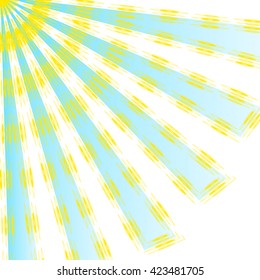 Textured sun rays. Vector sunshine illustration. Summer banner design.
