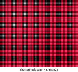 Textured tartan plaid patterns. Seamless vector pattern for textiles. Scottish. Chequered. Red and Black check. 