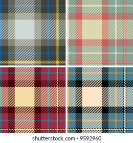 Textured tartan plaid. Seamless vector pattern