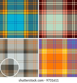 Textured tartan plaid. Seamless vector pattern