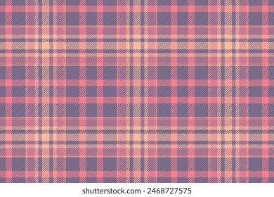 Textured textile background vector, marketing tartan texture plaid. Menu check seamless pattern fabric in pastel and red color.