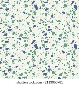 Textured tiles of Granito mosaics. Terrazzo encaustic decor styles of recycled glass, natural stone, granite, marble, metal.  Geometric seamless pattern. Modern vector illustration in white colour.