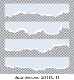 Textured torn paper vector with uneven edges. Adds handmade craft look to posters, stickers, and creative projects.