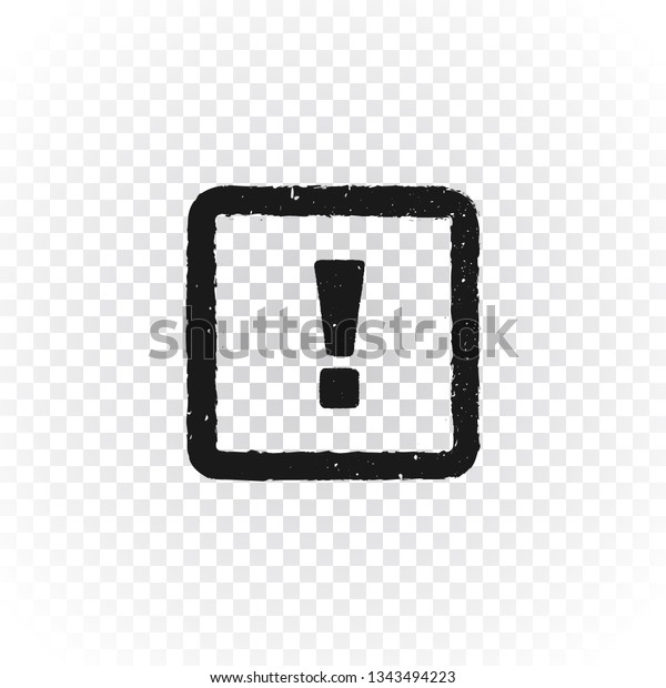 Textured Transparent Vector Black Square Warning Stock Vector (Royalty