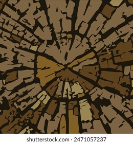 Ilustración texturizada de corteza de árbol de fondo cuadrado