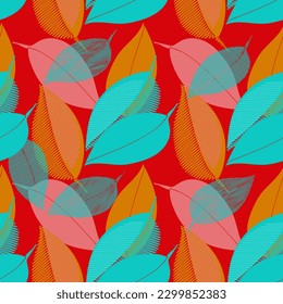 Textured tree branch.Vector.Image on white and color background.Seamless pattern.